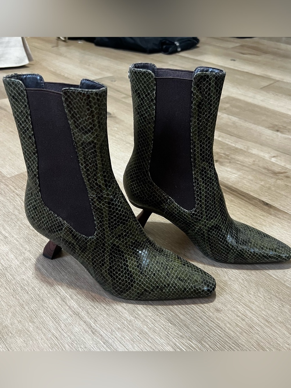 Sam Edelman Olive Greeno Snake-Embossed Chelsea Ankle Boots - Women